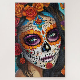 Mesmeriserende suiker schedel make-up kunst legpuzzel