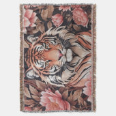 Mesmeriserende tijgerroze bloemen deken (Voorkant Verticaal)