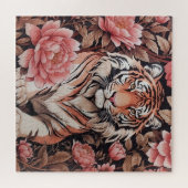Mesmeriserende tijgerroze bloemen legpuzzel (Horizontaal)
