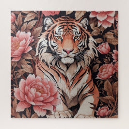 Mesmeriserende tijgerroze bloemen legpuzzel