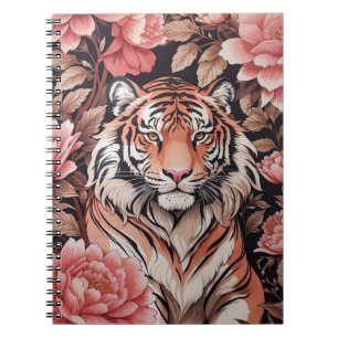 Mesmeriserende tijgerroze bloemen notitieboek