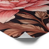 Mesmeriserende tijgerroze bloemen poster (Hoek)