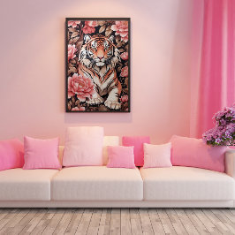 Mesmeriserende tijgerroze bloemen poster