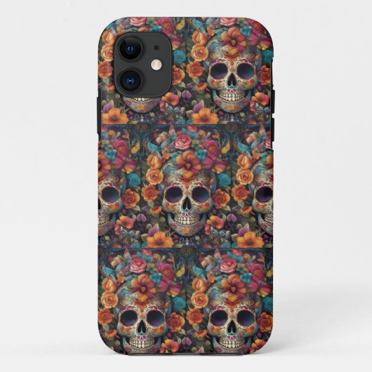 Mesmeriserende traditie: Levendige suikerschedel Case-Mate iPhone Case (Achterkant)