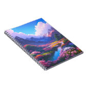 Mesmeriserende vallei versierd met kleurrijke bloe notitieboek (Rechterzijde)