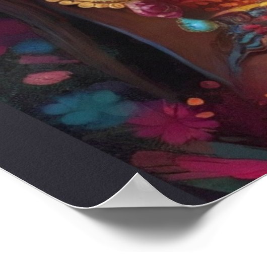 Mesmeriserende Vrouw in Sugar Skull Make-up: Vier Poster (Hoek)