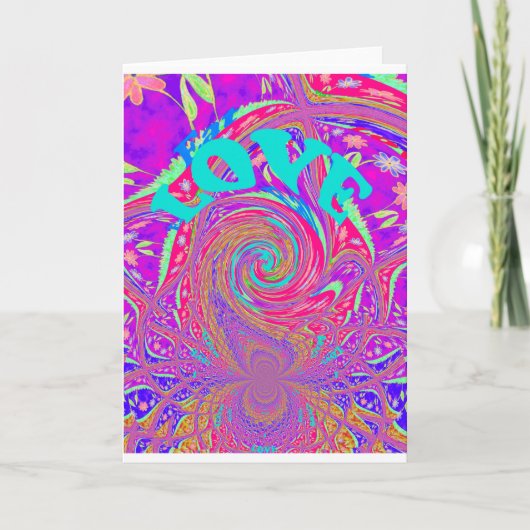 Mesmeriserende Whirlpool Liefde Cyan Tekst kunst G Aankondiging (Voorkant)