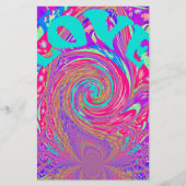 Mesmeriserende Whirlpool Liefde Cyan Tekst kunst G Briefpapier (Voorkant)