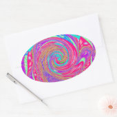 Mesmeriserende Whirlpool Liefde Cyan Tekst kunst G Ovale Sticker (Envelop)