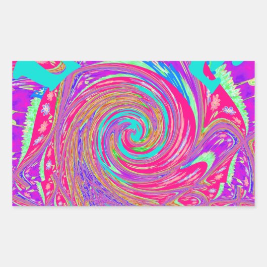 Mesmeriserende Whirlpool Liefde Cyan Tekst kunst G Rechthoekige Sticker (Voorkant)