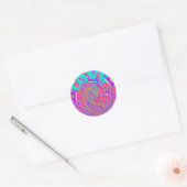 Mesmeriserende Whirlpool Liefde Cyan Tekst kunst G Ronde Sticker (Envelop)