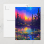 Mesmeriserende zonsondergang en kleuren in de Sere Briefkaart (Voorkant / Achterkant)