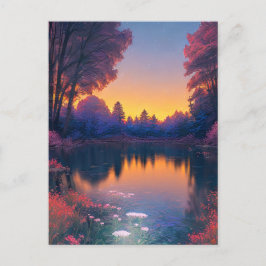 Mesmeriserende zonsondergang over het charmante me briefkaart