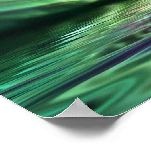 Mesmerizing Aurora Reflectie - Fjord Water Detail Poster (Hoek)