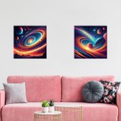 Mesmerizing Cosmic Worlds: Dual Space Art-Prints Muurkunst Sets (Woonkamer)