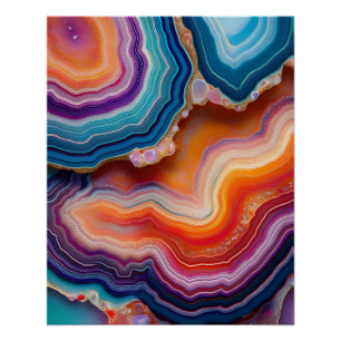 Mesmerizing Geode Art - Levendige kleurlagen Perfect Poster