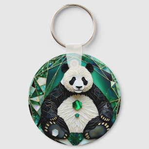 Mesmerizing Geometric Panda Sleutelhanger
