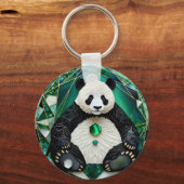 Mesmerizing Geometric Panda Sleutelhanger (Achterkant)