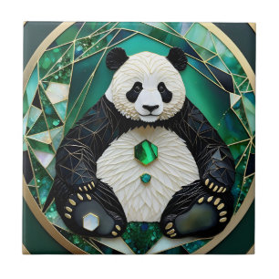 Mesmerizing Geometric Panda Tegeltje