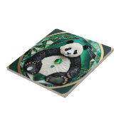 Mesmerizing Geometric Panda Tegeltje (Zijkant)