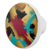 Mesmerizing Gold Sponge-Paint Patroon – Vet Zwart Keramische Knop (Rechts)