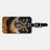 Mesmerizing Golden Eyes of a Spectacled Owl Bagagelabel (Voorkant horizontaal)