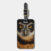 Mesmerizing Golden Eyes of a Spectacled Owl Bagagelabel (Voorkant verticaal)