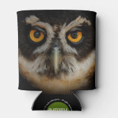 Mesmerizing Golden Eyes of a Spectacled Owl Blikjeskoeler (Achterkant)