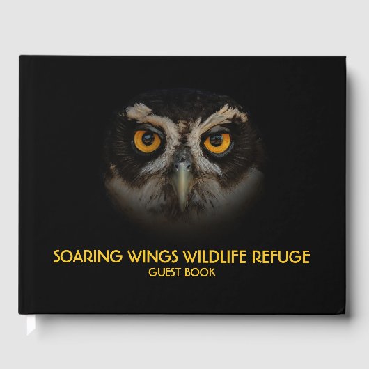 Mesmerizing Golden Eyes of a Spectacled Owl Gastenboek (Voorkant)