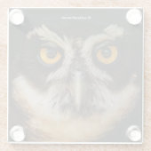 Mesmerizing Golden Eyes of a Spectacled Owl Glazen Onderzetter (Achterkant)
