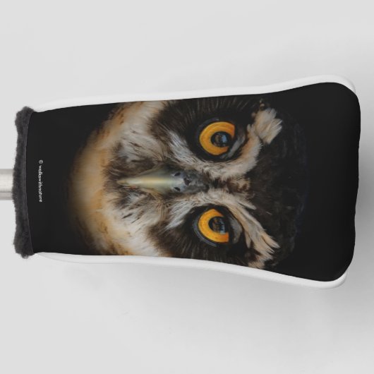 Mesmerizing Golden Eyes of a Spectacled Owl Golfheadcover (Voorkant)