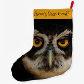 Mesmerizing Golden Eyes of a Spectacled Owl Grote Kerstsok (Achterkant)