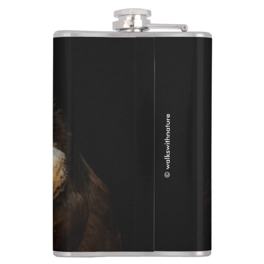 Mesmerizing Golden Eyes of a Spectacled Owl Heupfles (Achterkant)