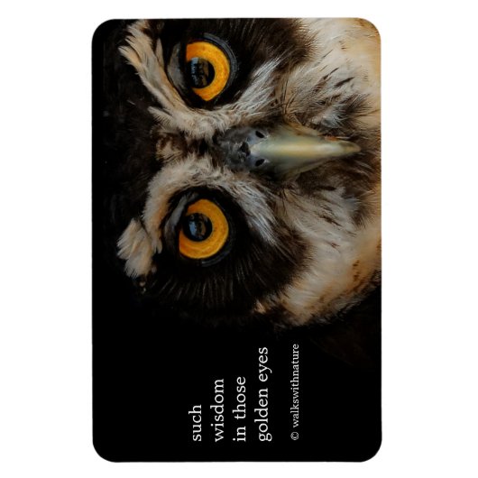 Mesmerizing Golden Eyes of a Spectacled Owl Magneet (Verticaal)