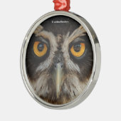 Mesmerizing Golden Eyes of a Spectacled Owl Metalen Ornament (Links)