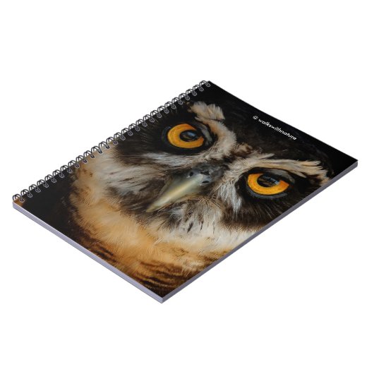 Mesmerizing Golden Eyes of a Spectacled Owl Notitieboek (Linkerzijde)