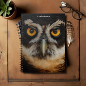 Mesmerizing Golden Eyes of a Spectacled Owl Notitieboek