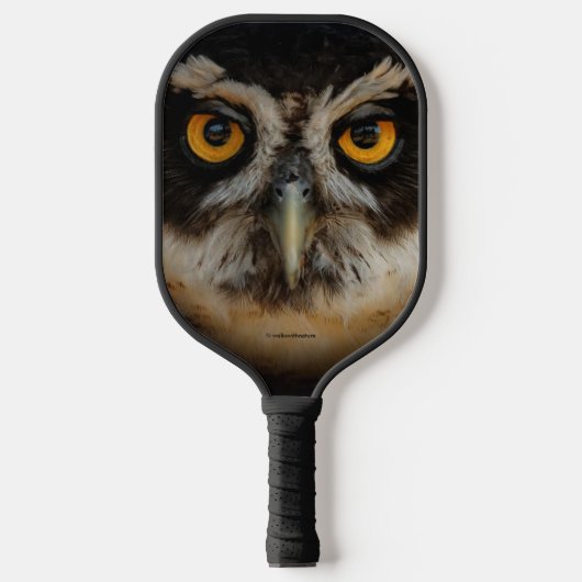 Mesmerizing Golden Eyes of a Spectacled Owl Pickleball Paddle (Voorkant)