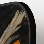 Mesmerizing Golden Eyes of a Spectacled Owl Pickleball Paddle (Links Detail)