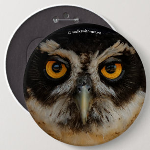 Mesmerizing Golden Eyes of a Spectacled Owl Ronde Button 6,0 Cm