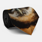 Mesmerizing Golden Eyes of a Spectacled Owl Stropdas (Opgerold)