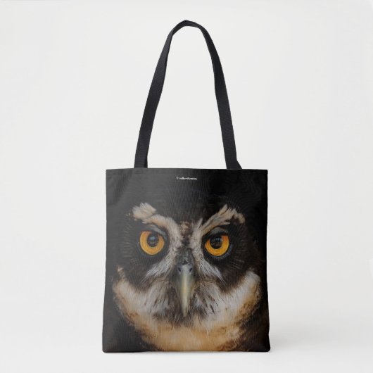 Mesmerizing Golden Eyes of a Spectacled Owl Tote Bag (Voorkant)