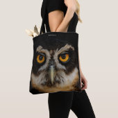 Mesmerizing Golden Eyes of a Spectacled Owl Tote Bag (Dichtbij)