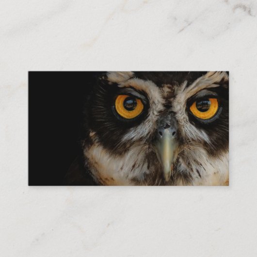 Mesmerizing Golden Eyes of a Spectacled Owl Visitekaartje (Voorkant)