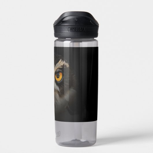 Mesmerizing Golden Eyes of a Spectacled Owl Waterfles (Achterkant)