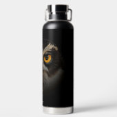 Mesmerizing Golden Eyes of a Spectacled Owl Waterfles (Achterkant)