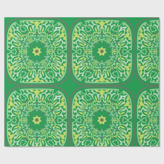 Mesmerizing Green Flowers Cadeaupapier (Vlak)
