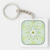 Mesmerizing Green Flowers Sleutelhanger (Voorkant)