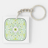 Mesmerizing Green Flowers Sleutelhanger (Achterkant)