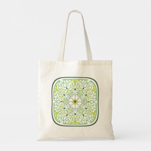 Mesmerizing Green Flowers Tote Bag (Achterkant)